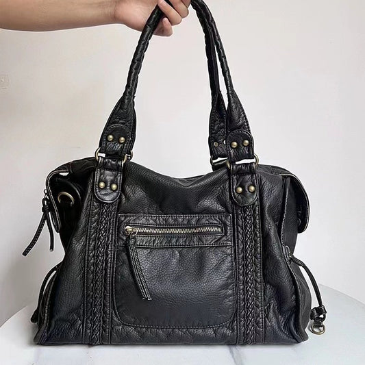 Bolso Mensajero Retro Francés para Mujer - Estilo Motociclista Vintage