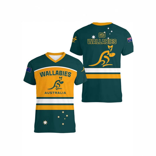 Camiseta Deportiva Infantil con Patrón de Canguro Australiano - Cuello V - Image 2