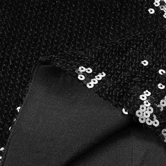Vestido Envolvente de Lentejuelas con Hombro Descubierto y Manga Larga - Image 12