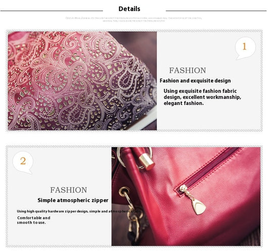 Bolso de Hombro Capacidad Extra Grande con Patrón Pavo Real - Image 7