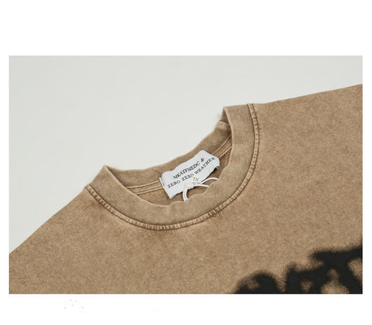 Playera Hombre Verano Oversized Desgastada Estilo Urbano Parejas - Image 3