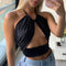 Crop Top Halter con Envolvente de Pecho para Mujer