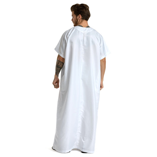 Bata Bordada de Manga Corta Cuello Redondo - Image 18
