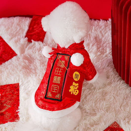Ropa Festiva de Año Nuevo para Perros Pequeños y Gatos - Diseño de Dos Patas - Image 2