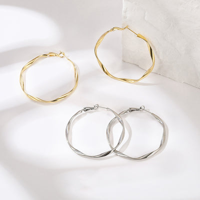 Aretes de Aro Grande Estilo Temperamento Sofisticado - Image 8