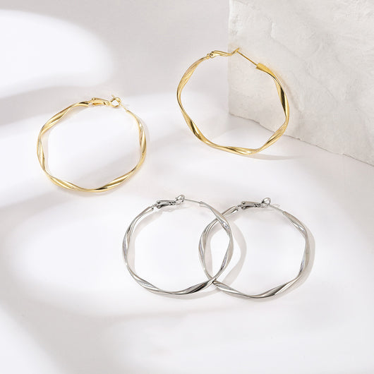 Aretes de Aro Grande Estilo Temperamento Sofisticado - Image 8