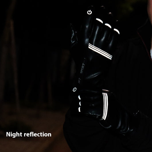 Guantes de Cuero Térmicos Aislados con Forro Polar para Motociclismo Invernal - Image 3
