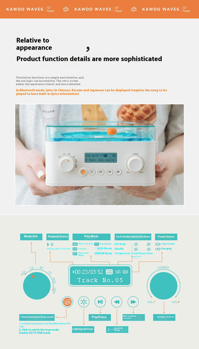 Equipo de Audio Retro All-in-One con Bluetooth, Reproductor de Vinilo y Pantalla Digital - Image 6