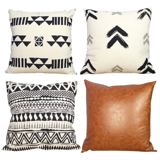 Funda de Almohada de Cuero PU Geométrica Lujo Nórdico - Image 10