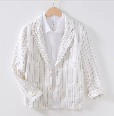 Traje Suelto de Ramio a Rayas Vintage para Primavera y Otoño - Image 7