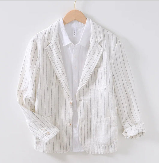 Traje Suelto de Ramio a Rayas Vintage para Primavera y Otoño - Image 7