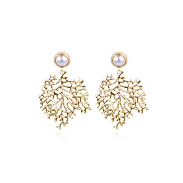 Aretes de Aleación con Forma de Coral para Mujer - Image 2