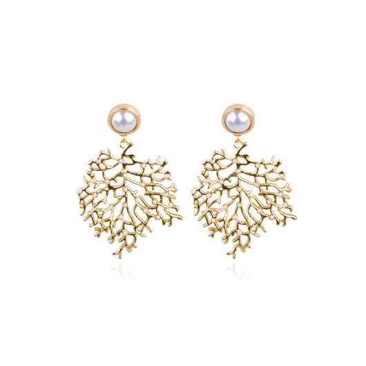 Aretes de Aleación con Forma de Coral para Mujer - Image 2