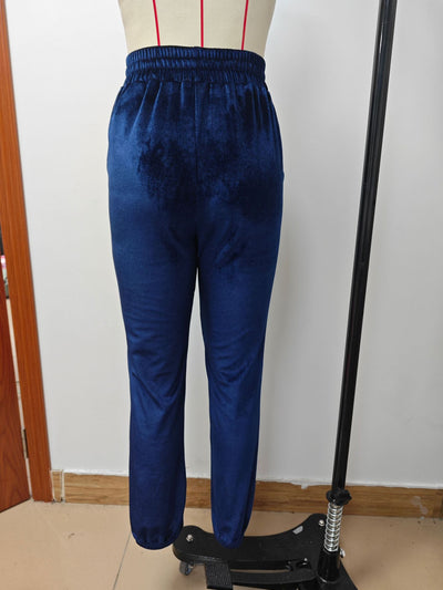 Pantalones Jogger de Terciopelo Estilo Coreano con Cintura Elástica para Mujer - Image 38