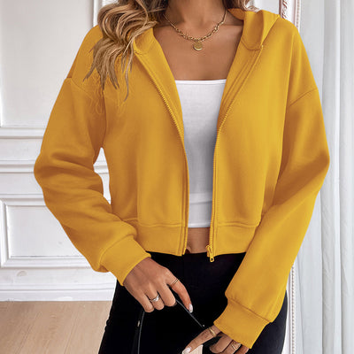 Cardigan Corto con Capucha y Cierre de Cremallera para Mujer - Image 3