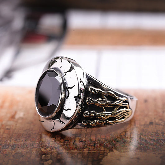 Anillo de Ágata Negra Minimalista para Hombre - Image 9