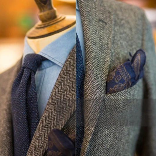 Blazer de Tweed Lana Estilo Británico Retro para Hombre - Image 4