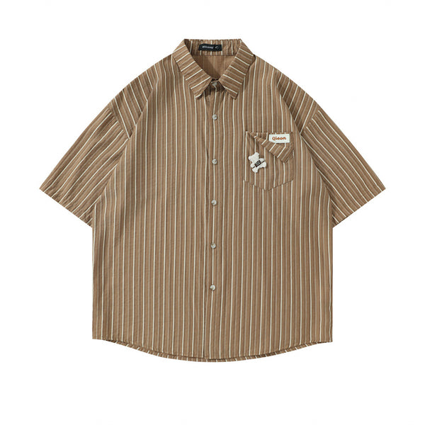 Camisa Suelta de Rayas Verticales para Hombre