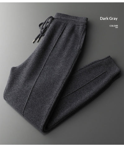Pantalones de Lana Tejidos con Puño Cálido para Hombre - Casual Ejecutivo Primavera Otoño - Image 14