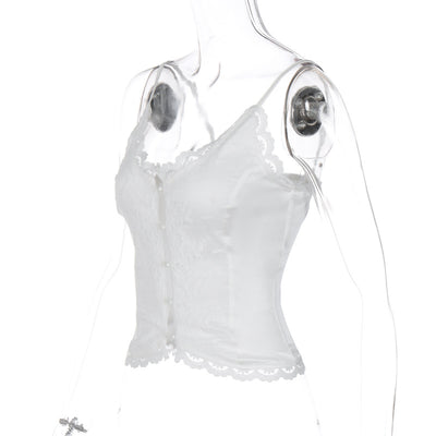 Top Tipo Camiseta Sexy con Escote en V y Detalle de Encaje para Mujer - Image 10