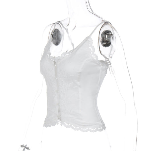 Top Tipo Camiseta Sexy con Escote en V y Detalle de Encaje para Mujer - Image 10