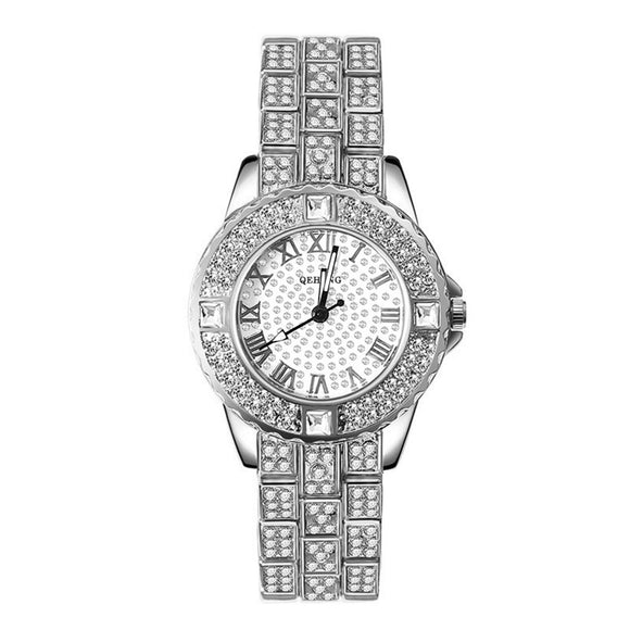 Pulsera Reloj Elegante para Mujer con Diamantes y Diseño Sofisticado