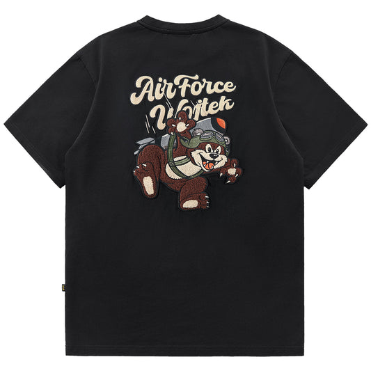 Camiseta Infantil de Algodón con Bordado de Dibujos Animados - Manga Corta Estilo Americano