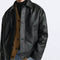 Chaqueta de Cuero Sintético Cuadrada para Hombre