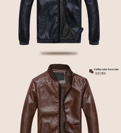 Chaqueta de Cuero Slim Fit Estilo Coreano para Hombre - Image 12