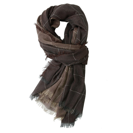 Bufanda Grande Cuadriculada Bicolor con Borlas para Invierno - Image 5
