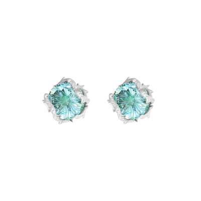 Aretes de Rosa Espinada Plata Pura - Corte Diamante Retro Unisex Antioxidante - Image 7