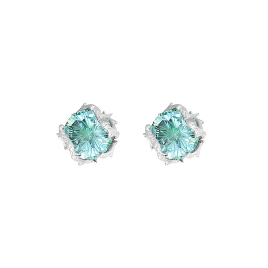 Aretes de Rosa Espinada Plata Pura - Corte Diamante Retro Unisex Antioxidante - Image 7
