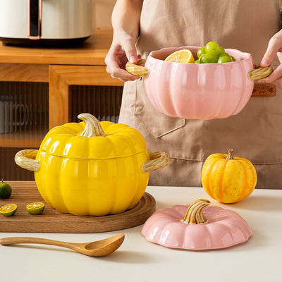 Sopera de Cerámica Decorativa Calabaza con Tapa - Image 4