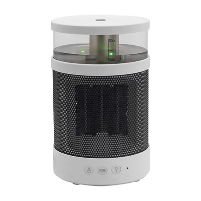 White and black 3-in-1 space heater with humidifier and night light, featuring a mesh grille and control buttons. - Image 13