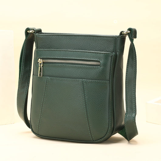 Bolso Mensajero de Cuero Genuino Primera Capa para Mamás Modernas - Image 6