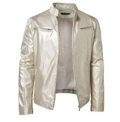 Chaqueta de Cuero para Hombre con Cuello Alto Estilo Punk - Image 33