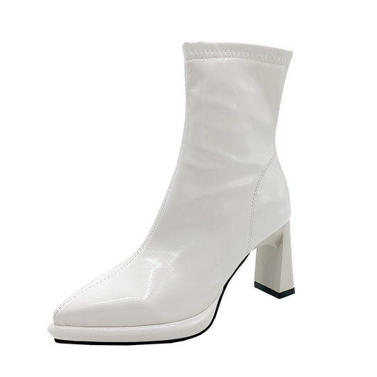 Botas Martin Elásticas con Tacón Grueso Elevador de Altura - Image 13