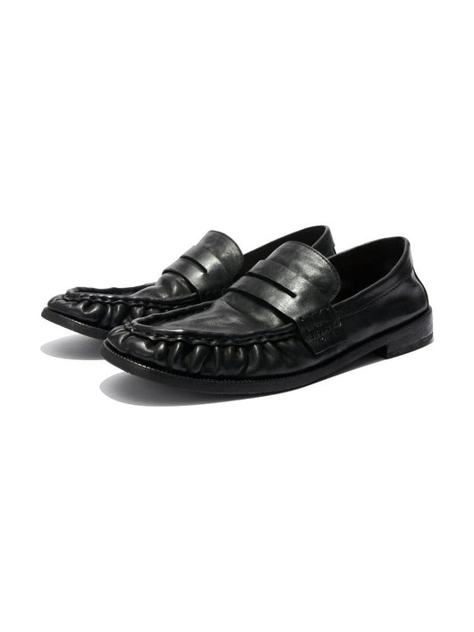 Mocasines de Cuero Lavado Arrugado Mapi Neri Soft - Image 4