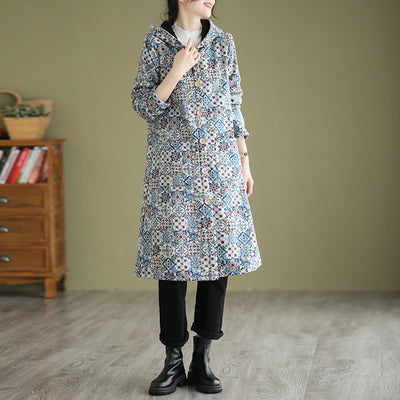 Chaqueta Acolchada Étnica con Capucha y Forro Polar Grueso - Image 4