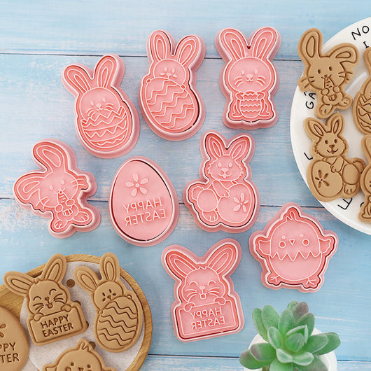 Molde para Galletas Conejo Pascual y Huevos - Prensa de Repostería