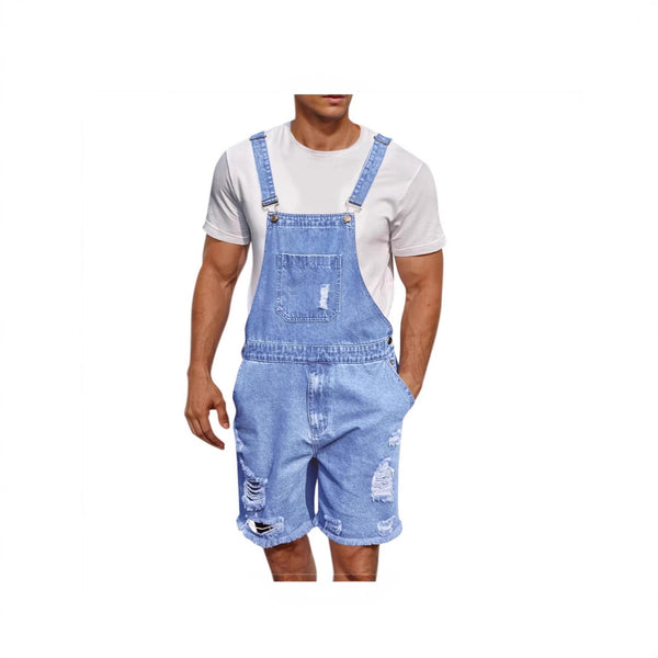 Shorts Vaquero Rotos con Tirantes para Hombre