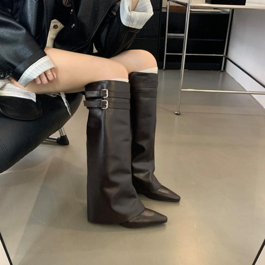 Botas de Moda Temperament Wild con Caña - Image 32