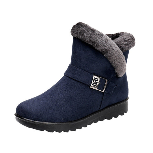 Botas Cortas Cálidas para Mamá con Tacón Bajo y Forro de Terciopelo - Image 13