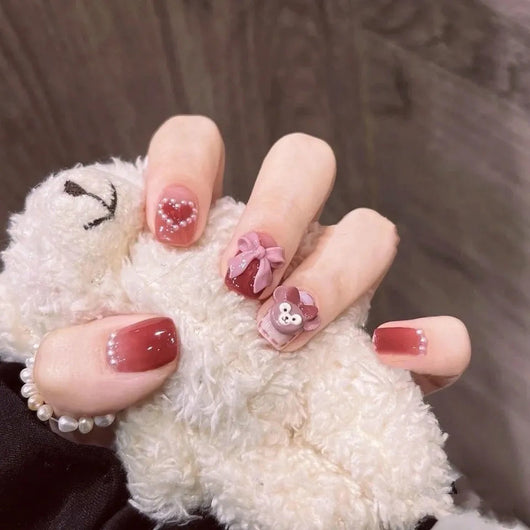 Diseño de Uñas Arco Amor con Perlas y Degradado - Image 13