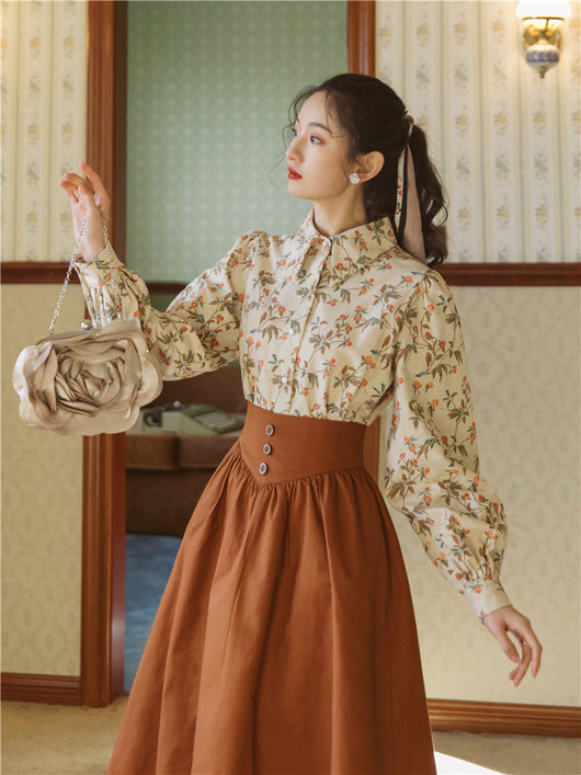 Conjunto Dos Piezas: Blusa Estampada con Falda Cintura Alta - Image 8