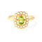 Baguette Peridot Silver-Plated Ring Natural Freshwater Pearl Lace Gold-Plated 5