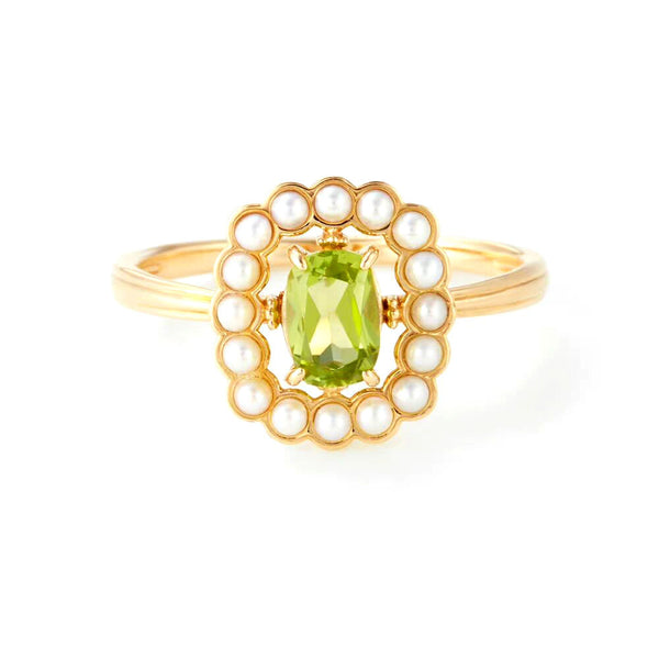 Anillo de Plata con Perla de Agua Dulce y Peridoto Baguette - Image 4
