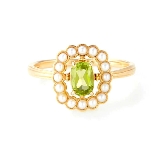 Anillo de Plata con Perla de Agua Dulce y Peridoto Baguette - Image 4