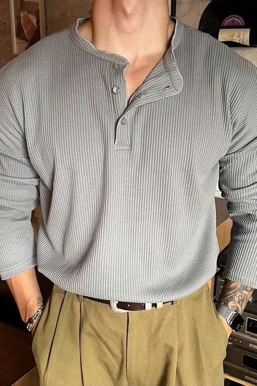 Pantalón Talla Grande Hombre Tejido Waffle con Puño Recto Efecto Adelgazante - Image 21