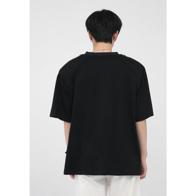 Playera Hombre Estilo Coreano con Diseño Impreso y Hombrera con Cierre - Image 9